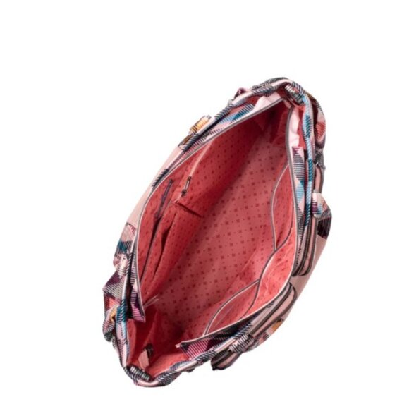 Lug Trotter Tote Bag Pink Plaid with matching Lug Drizzle Mini Zip Storage Pouch - Picture 3 of 16